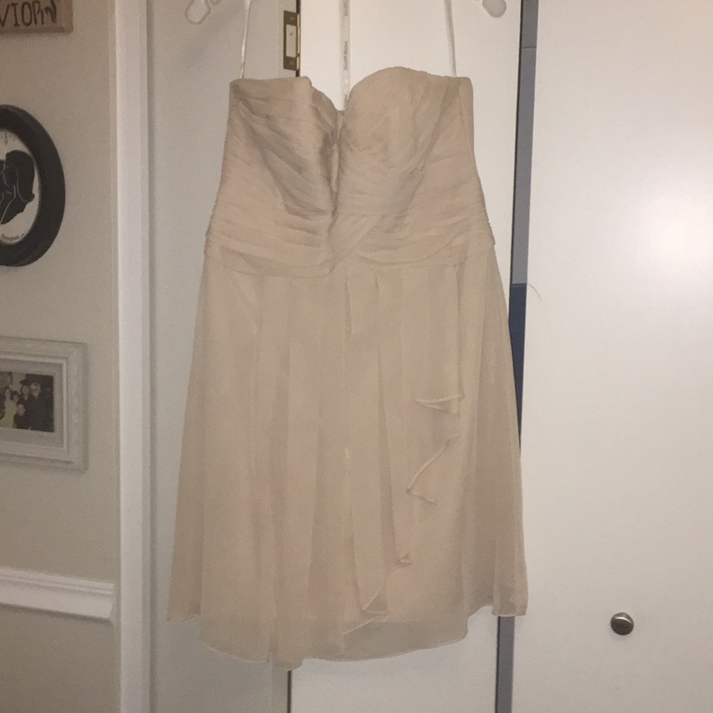 David’s Bridal Champagne Knee Length Dress